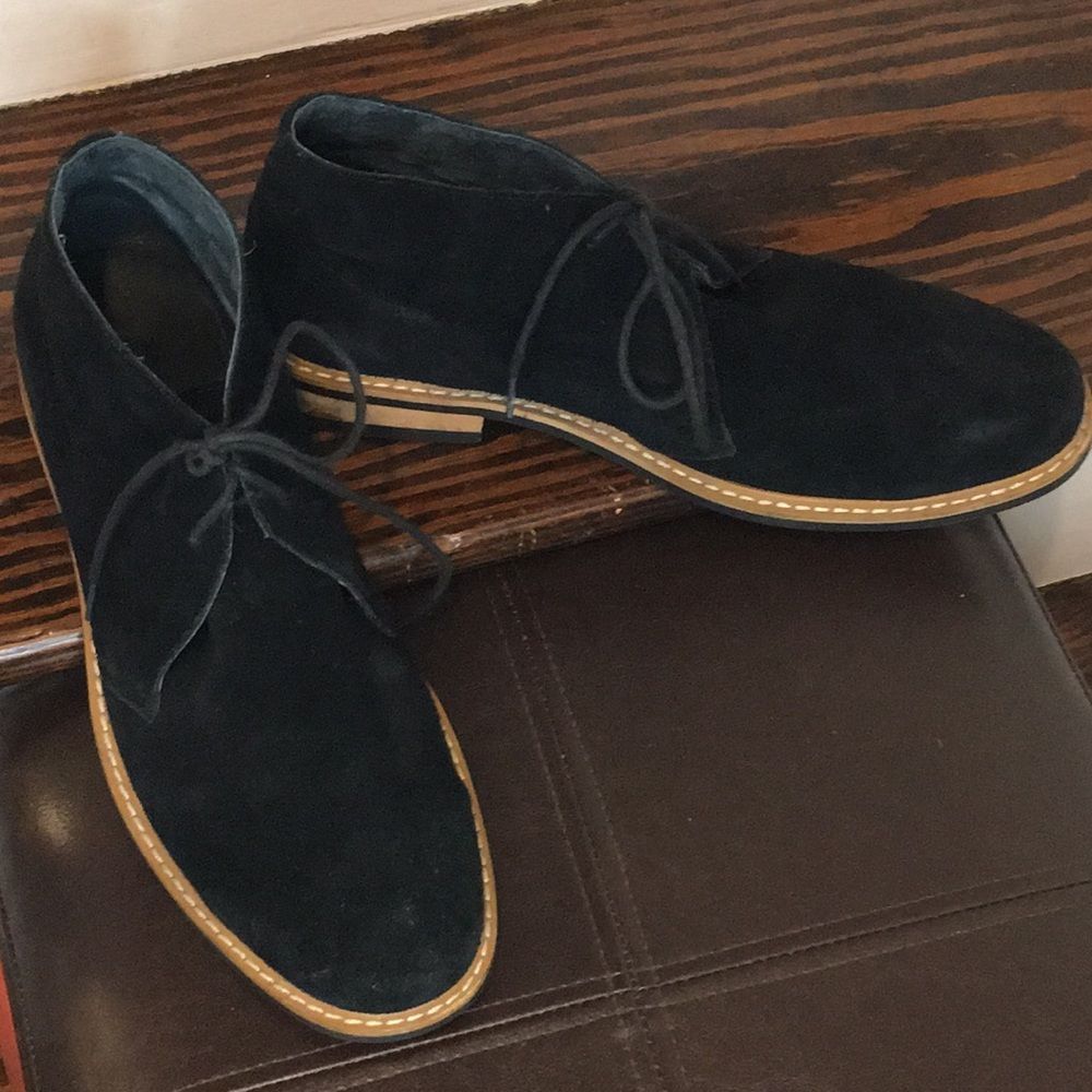 JOSEPH ABBOUD Navy Blue Suede Chukka Ankle Boots Suede Shoes Sz 9.5 - Picture 13 of 13